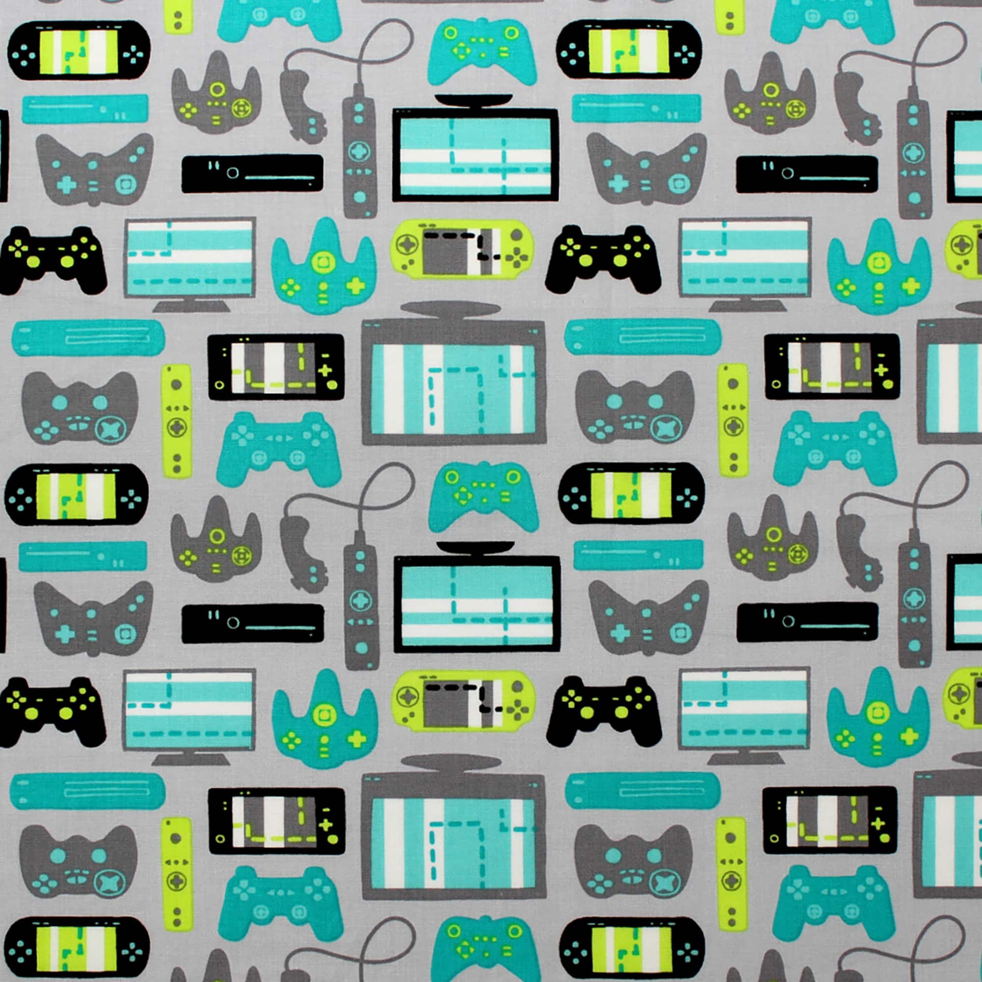 Camelot Fabrics Game On Light Grey Equipment Cotton Fabric